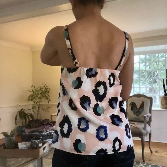 Banana Republic Multi-Color Sleeveless V-Neck Blouse Top Size XS Career Casual - Picture 9 of 10